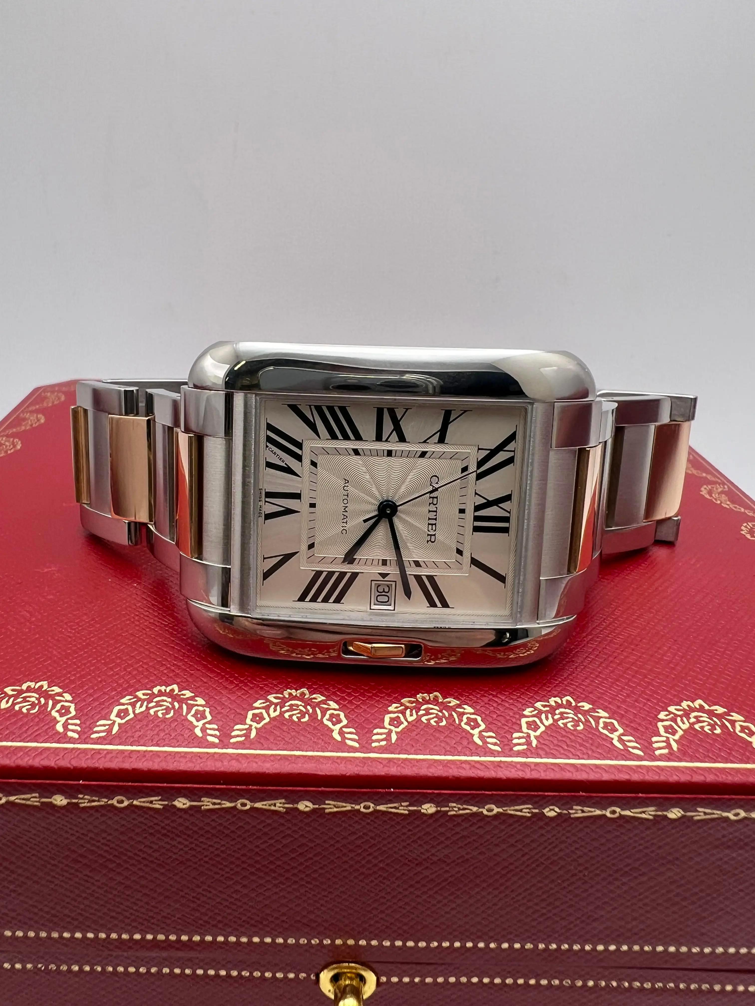 da uomo o donna Cartier Tank Anglaise XL Orologio automatico in oro rosa 18 carati e acciaio W5310006 Scatola in vendita