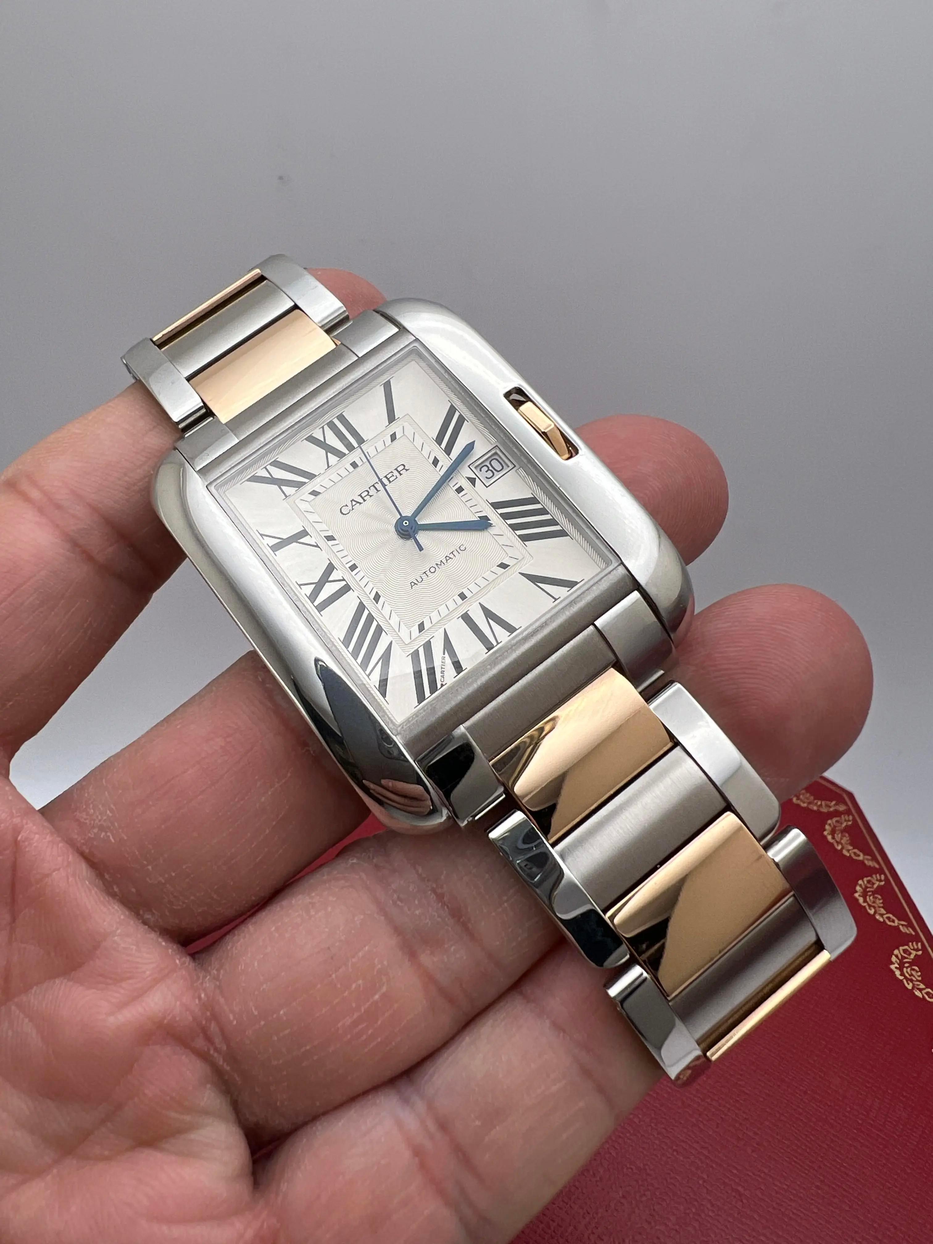 Cartier Tank Anglaise XL Orologio automatico in oro rosa 18 carati e acciaio W5310006 Scatola in vendita 1