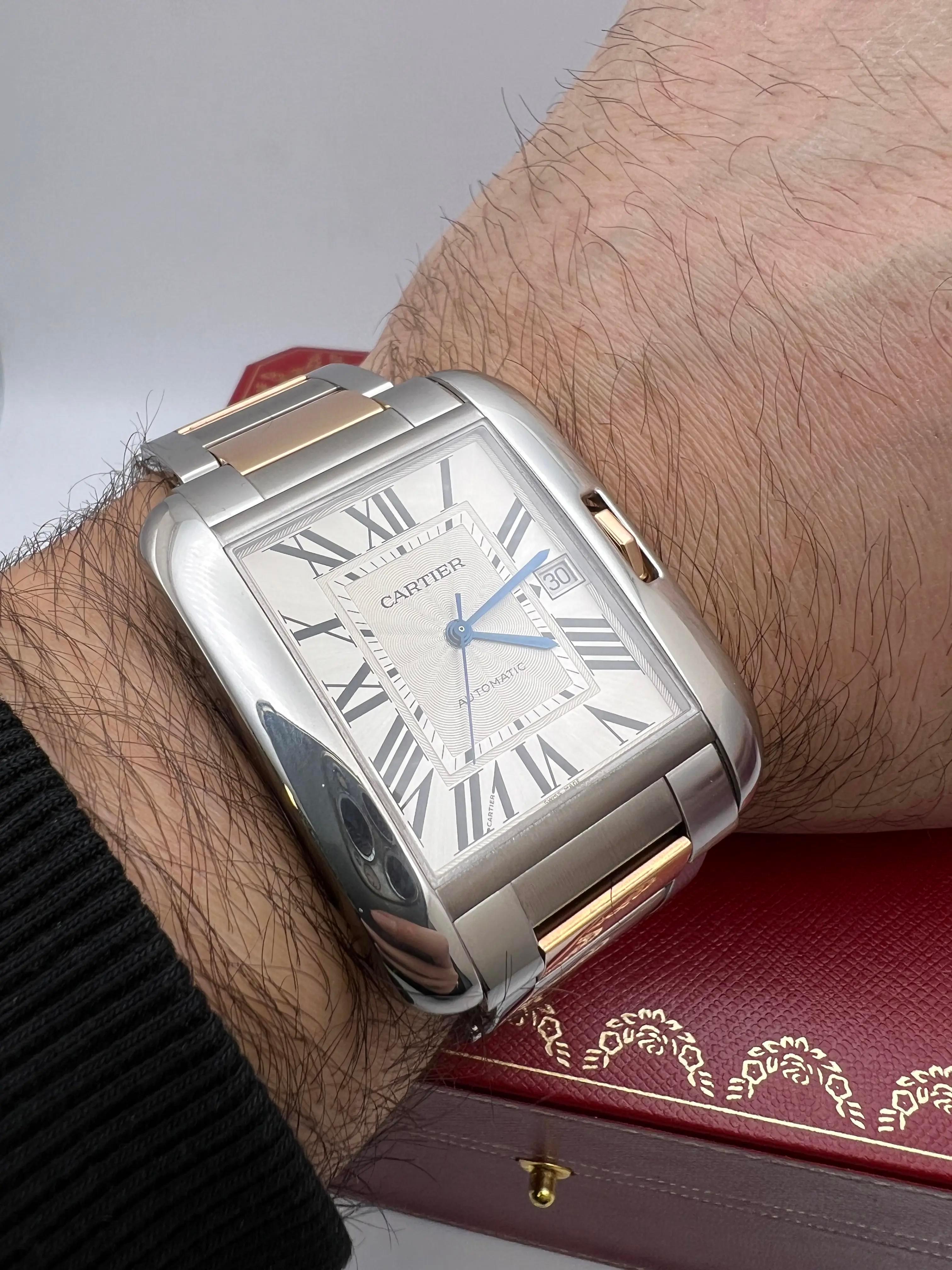 Cartier Tank Anglaise XL Orologio automatico in oro rosa 18 carati e acciaio W5310006 Scatola in vendita 2