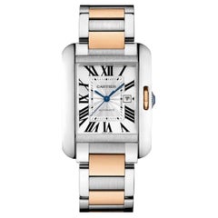 Cartier: 18 Karat Roségold & Stahl Automatikuhr Tank Anglaise XL Automatikuhr W5310006 mit Schachtel
