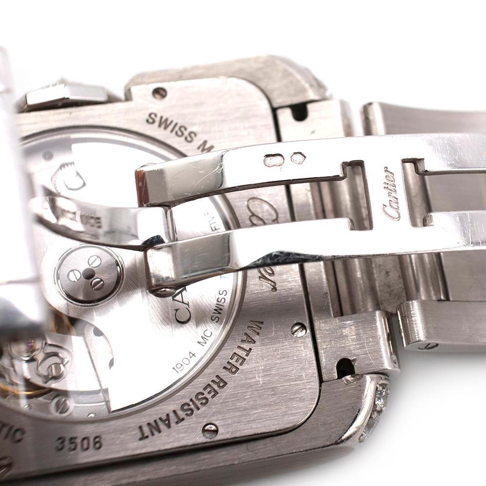 Cartier Tank Anglaise Extra Large 18 Karat White Gold with Diamonds Wristwatch 3