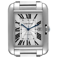 Cartier Tank Anglaise XL Steel Automatic Mens Watch W5310008 Box Papers