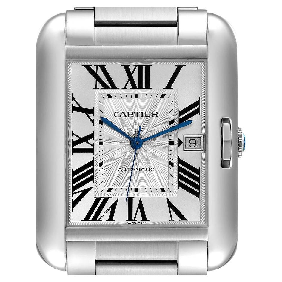 Cartier Tank Anglaise XL Steel Automatic Mens Watch W5310008 Box Papers For Sale
