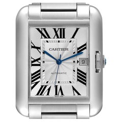 Cartier Tank Anglaise XL Steel Automatic Mens Watch W5310008 Box Papers