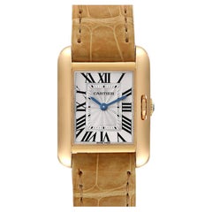 Cartier Tank Anglaise Yellow Gold Silver Dial Ladies Watch W5310028 Box Papers