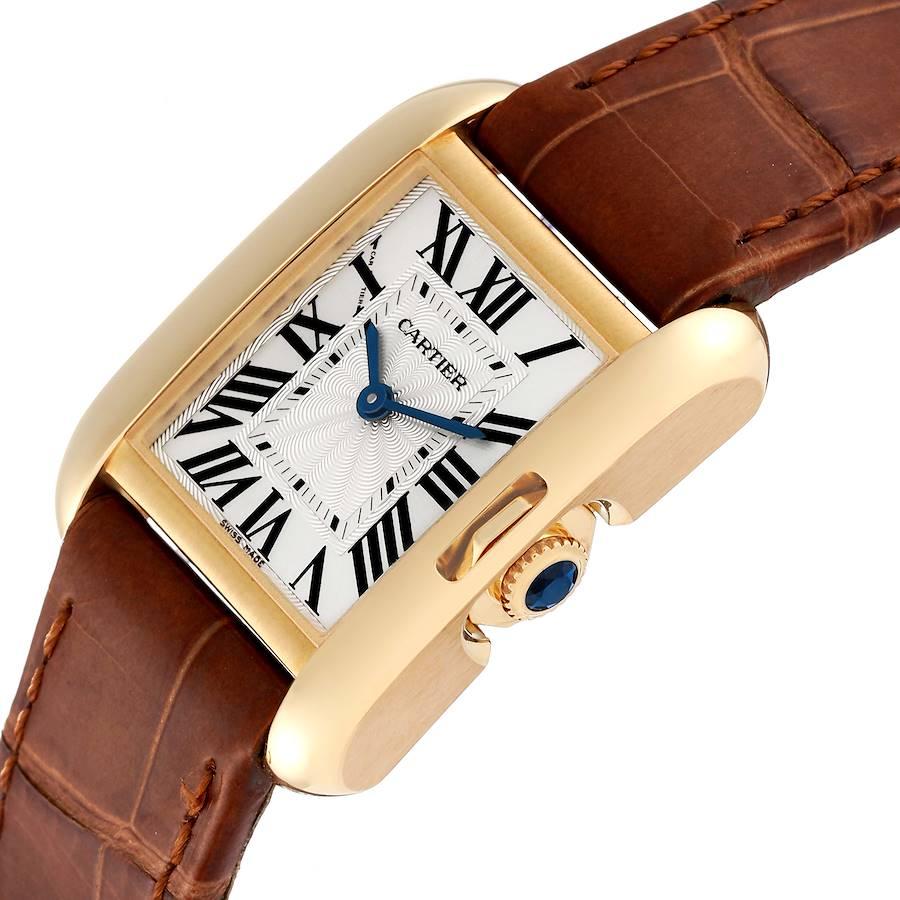 Women's Cartier Tank Anglaise Yellow Gold Silver Dial Ladies Watch W5310028