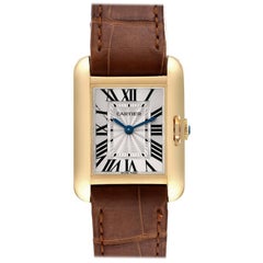 Cartier Montre Tank Anglaise en or jaune avec cadran argenté pour femmes W5310028