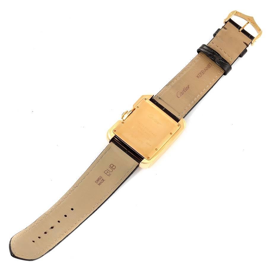 Cartier Tank Anglaise Yellow Gold Silver Dial Mens Watch W5310030 For Sale 1
