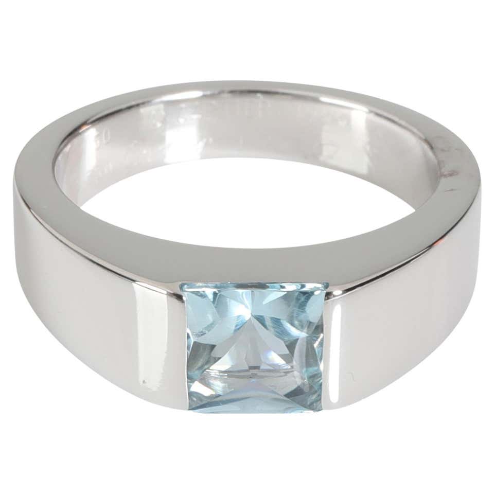 Cartier France Aquamarine Gold Tank Ring at 1stDibs | cartier tank ring ...