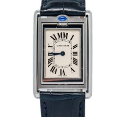Cartier Tank Basculante 2405 W1011258 Edición limitada Millenium, esfera blanco roto, cuarzo, 24 mm
