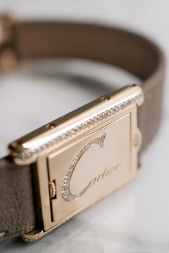 Cartier Tank Basculante 2480 Ladies Diamond 18k YG