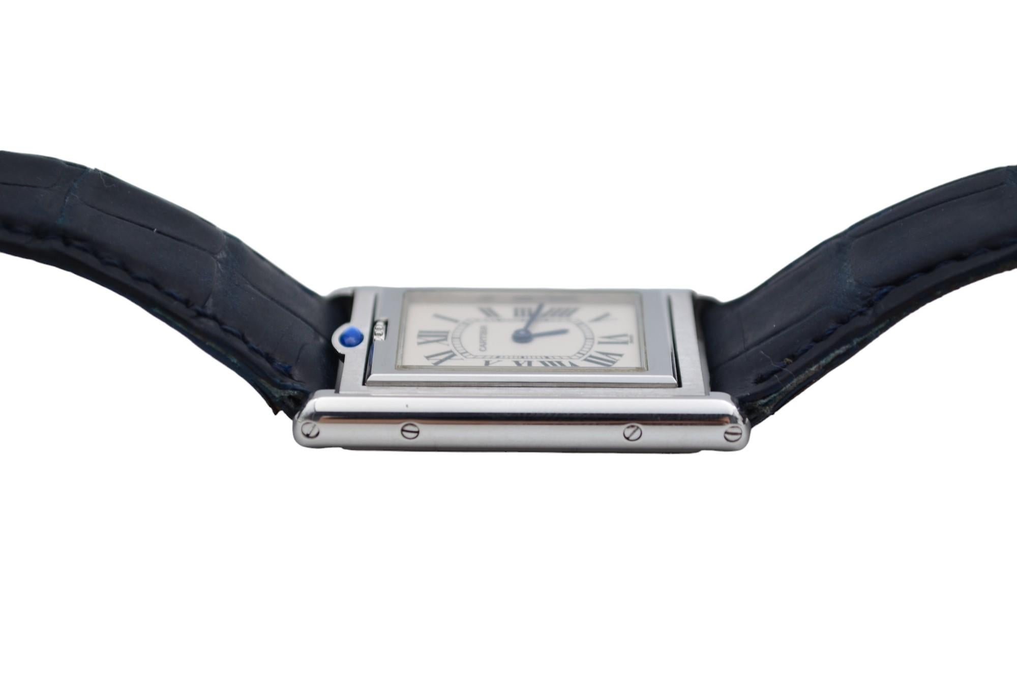 Cartier Tank Basculante 24x35mm Steel White Roman Dial Ref: 2405 8