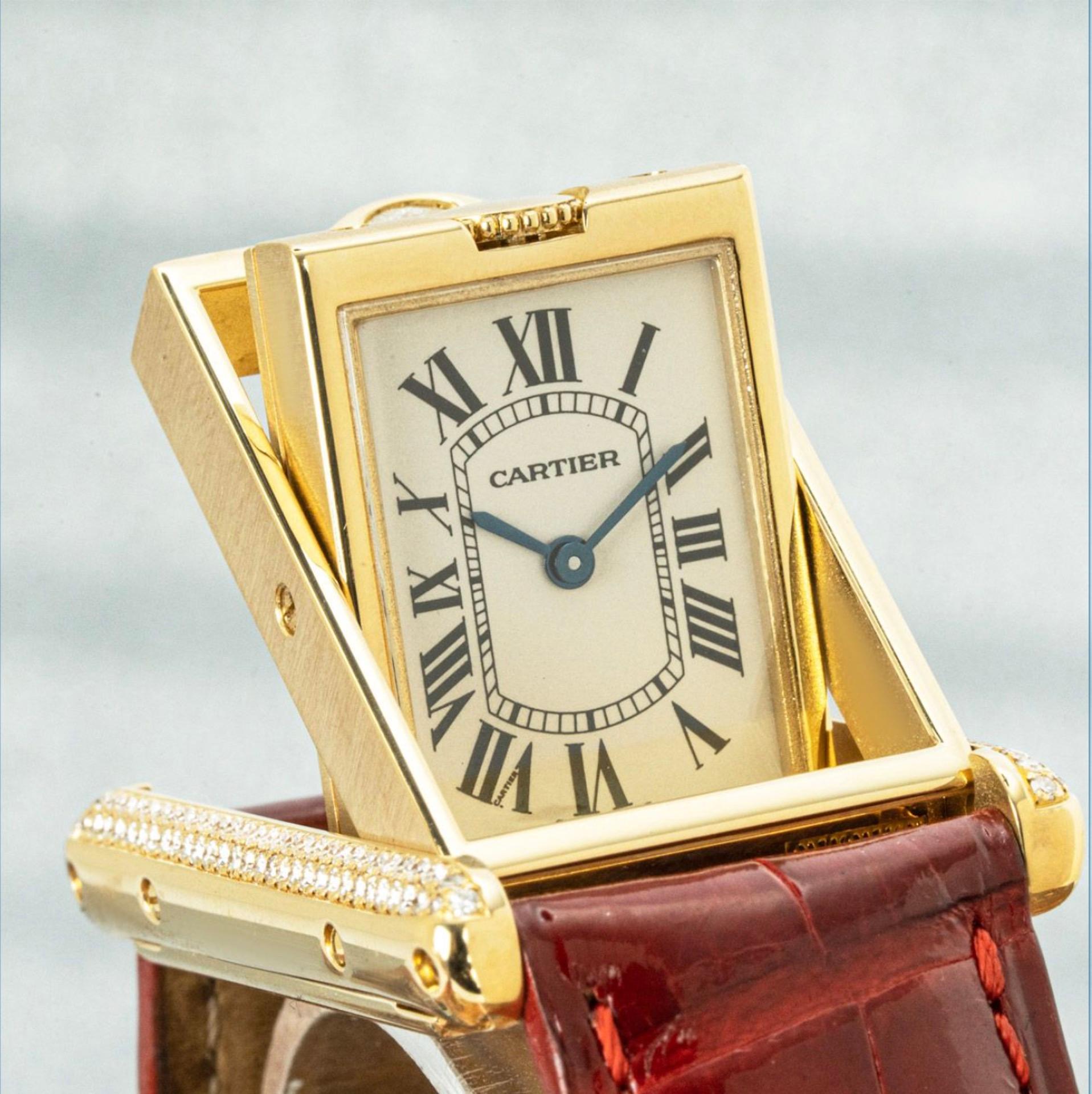 cartier tank basculante gold