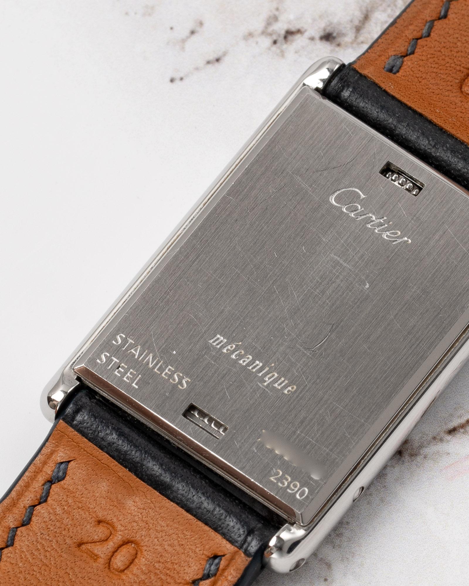 Cartier Tank Basculante LM 2390 Quadrante Bianco Guilloche Acciaio 2001 Carica Manuale in vendita 1