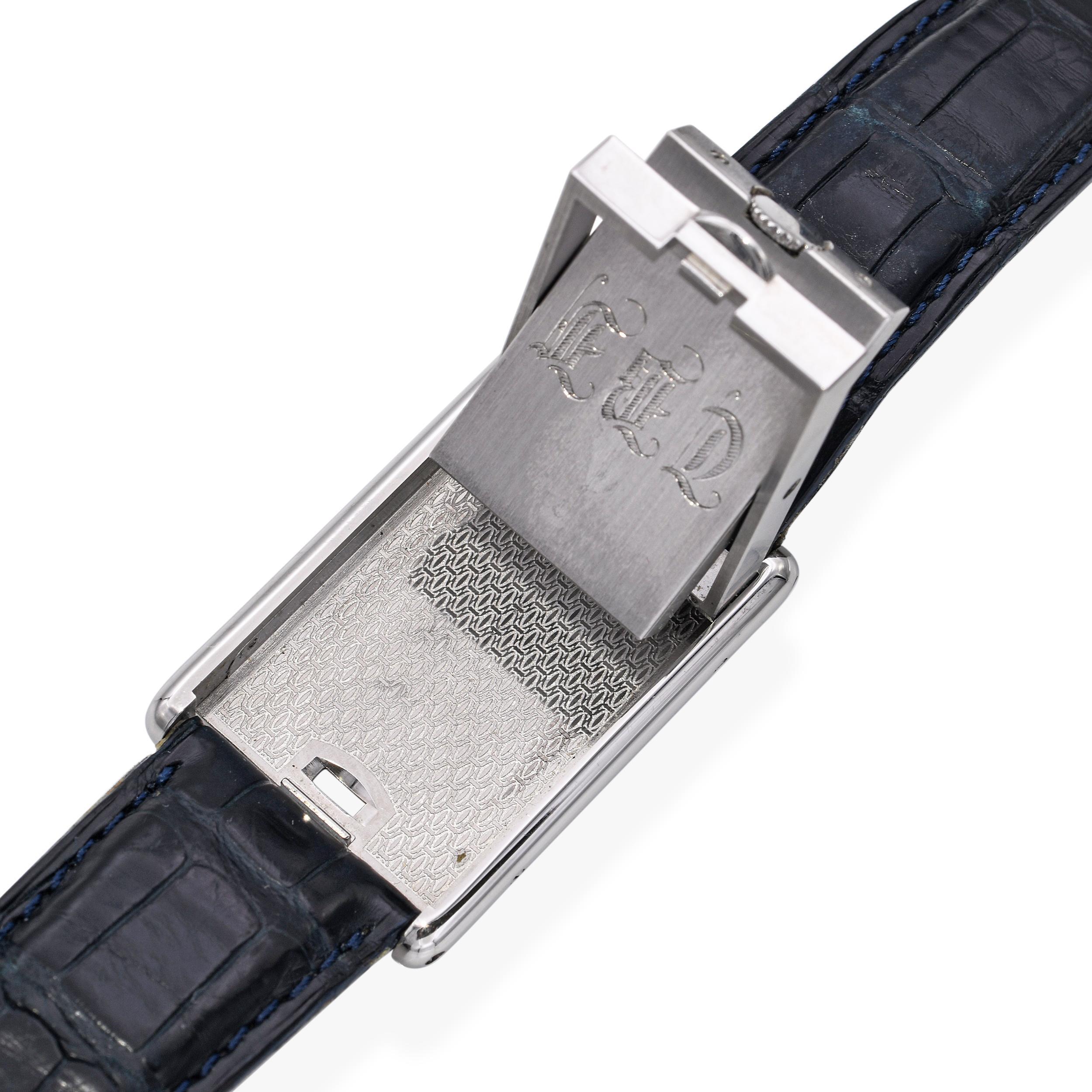 Cartier Tank Basculante Mecanique 2390 Stainless Steel Men's Watch For Sale 4