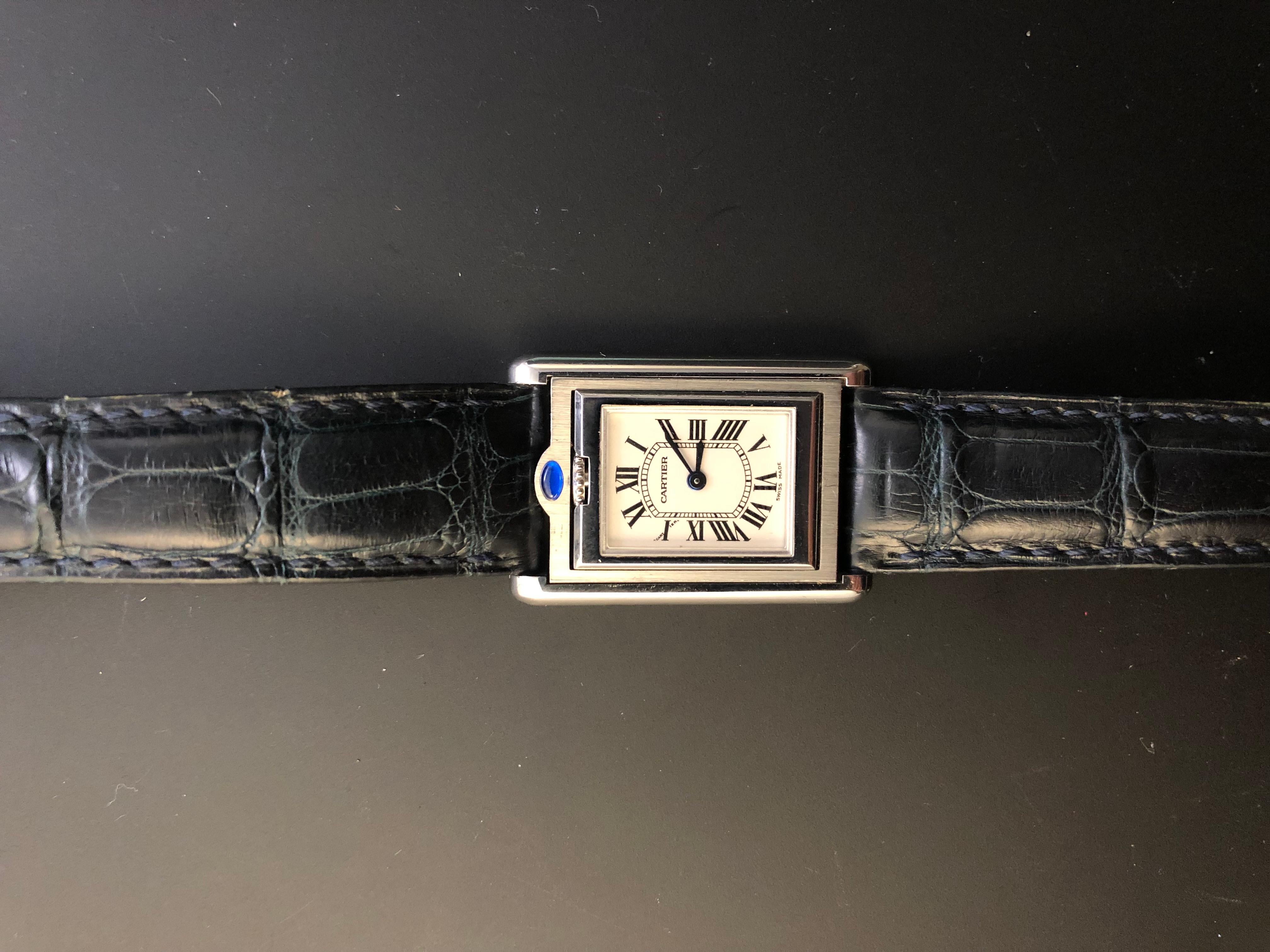 Cartier: Tank Basculante-Quarz-Uhr im Zustand „Gut“ in Roma, IT