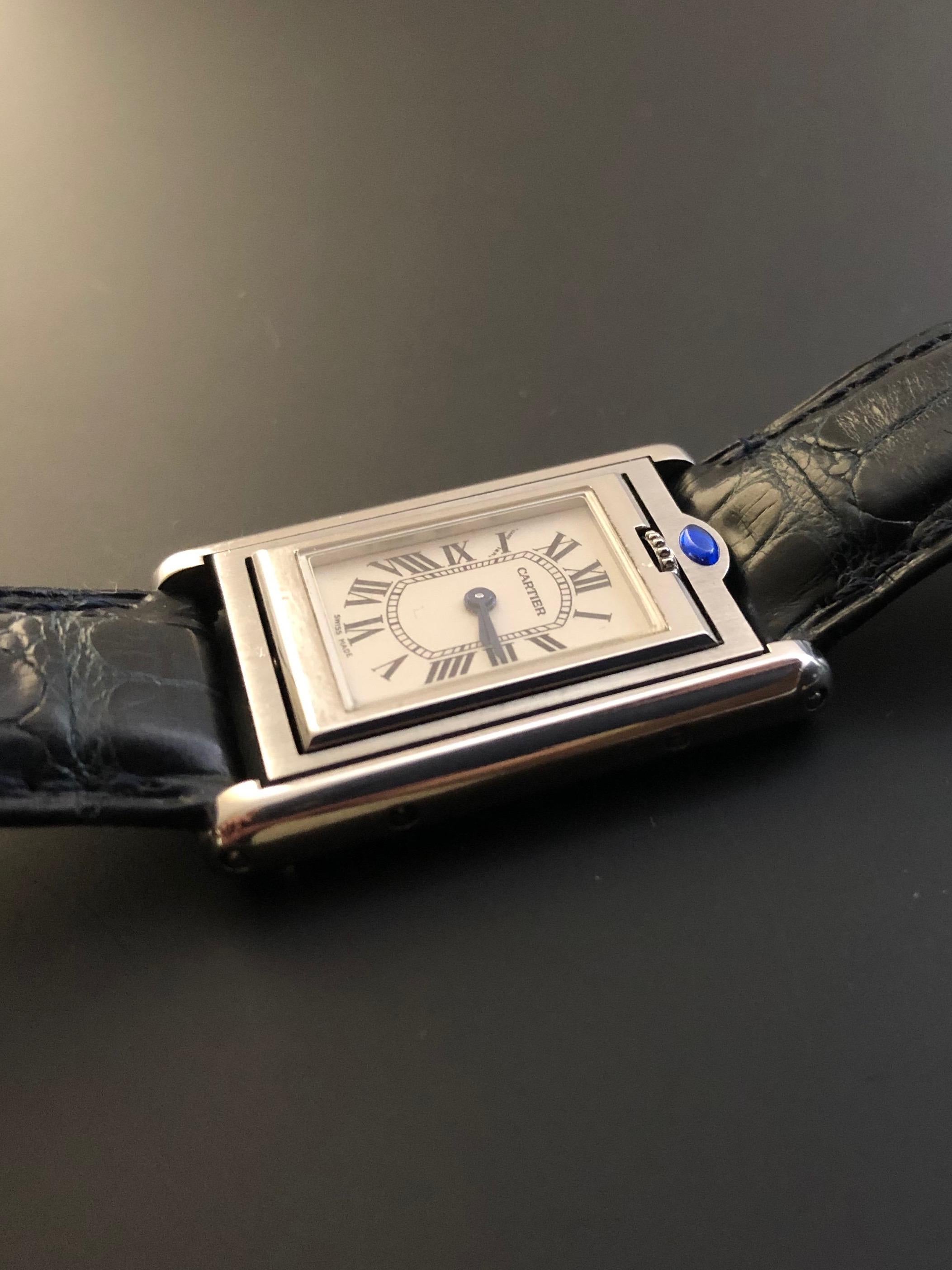 Cartier: Tank Basculante-Quarz-Uhr Damen