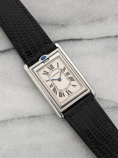 Cartier Tank Basculante Référence 2390 Acier inoxydable Vent manuel Blanc D. A.