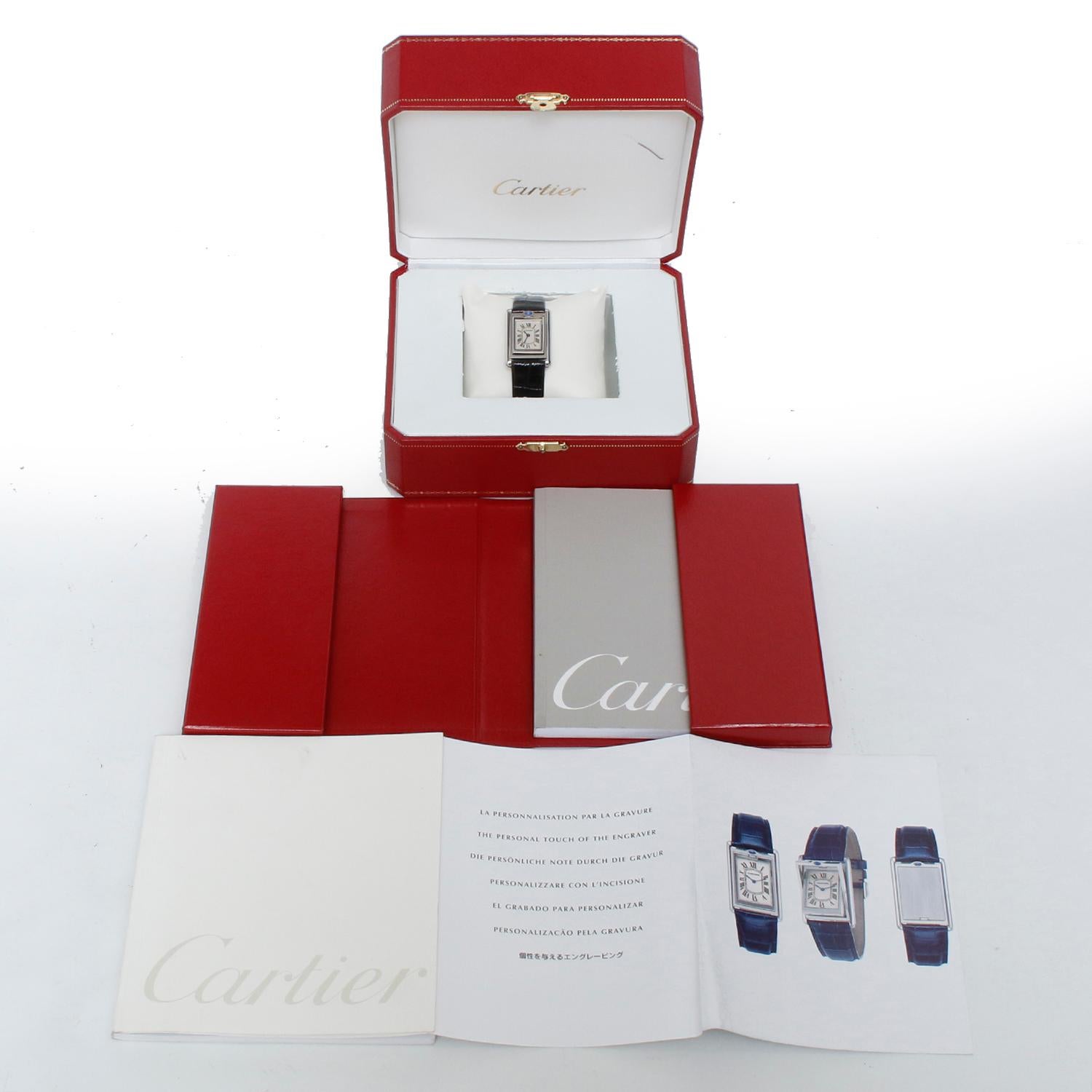 Cartier Tank Basculante Watch Ref 2386 Ladies In Excellent Condition In Dallas, TX