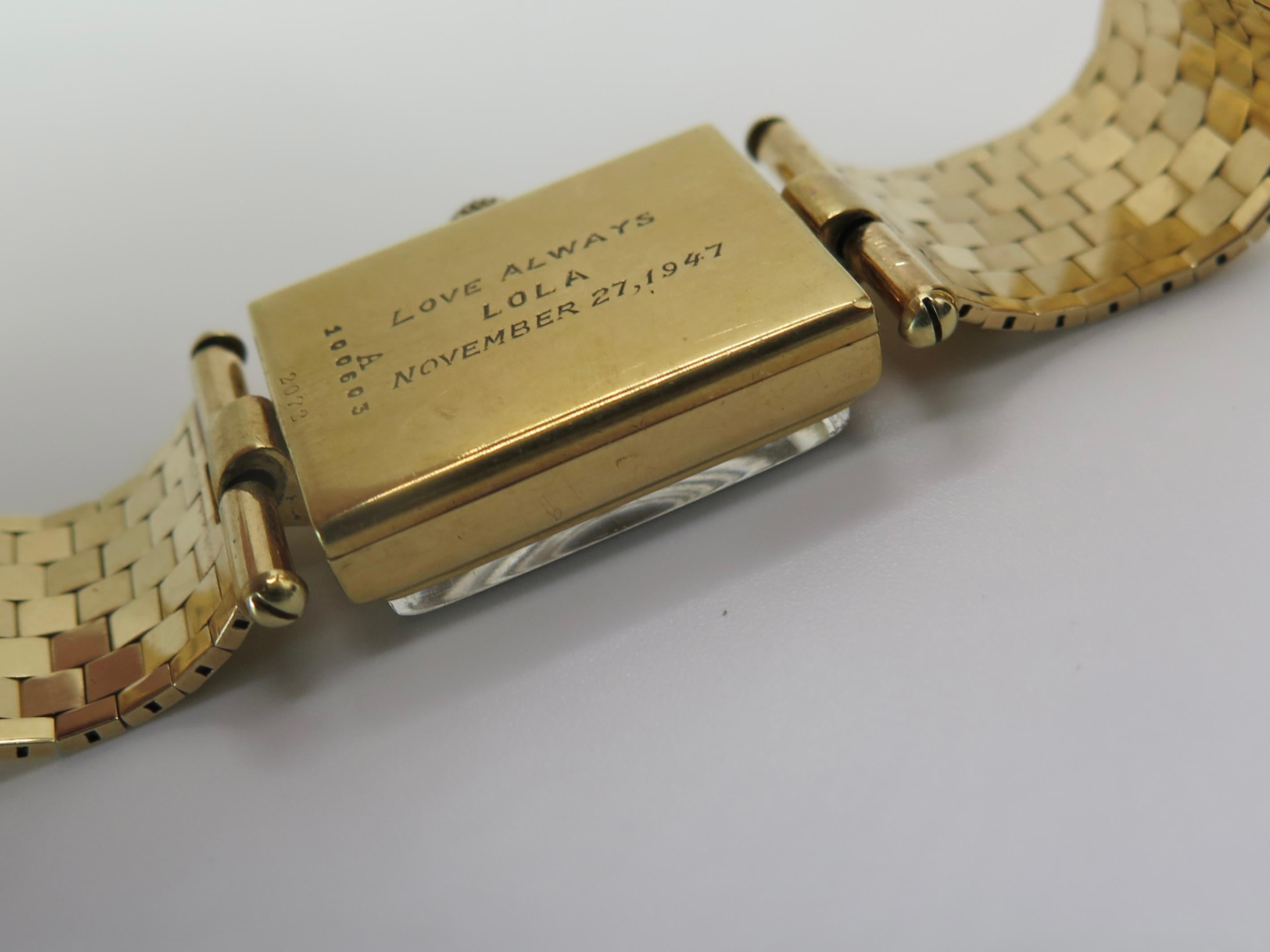 Cartier Tank degli anni '40 con bracciale d'oro in vendita 11