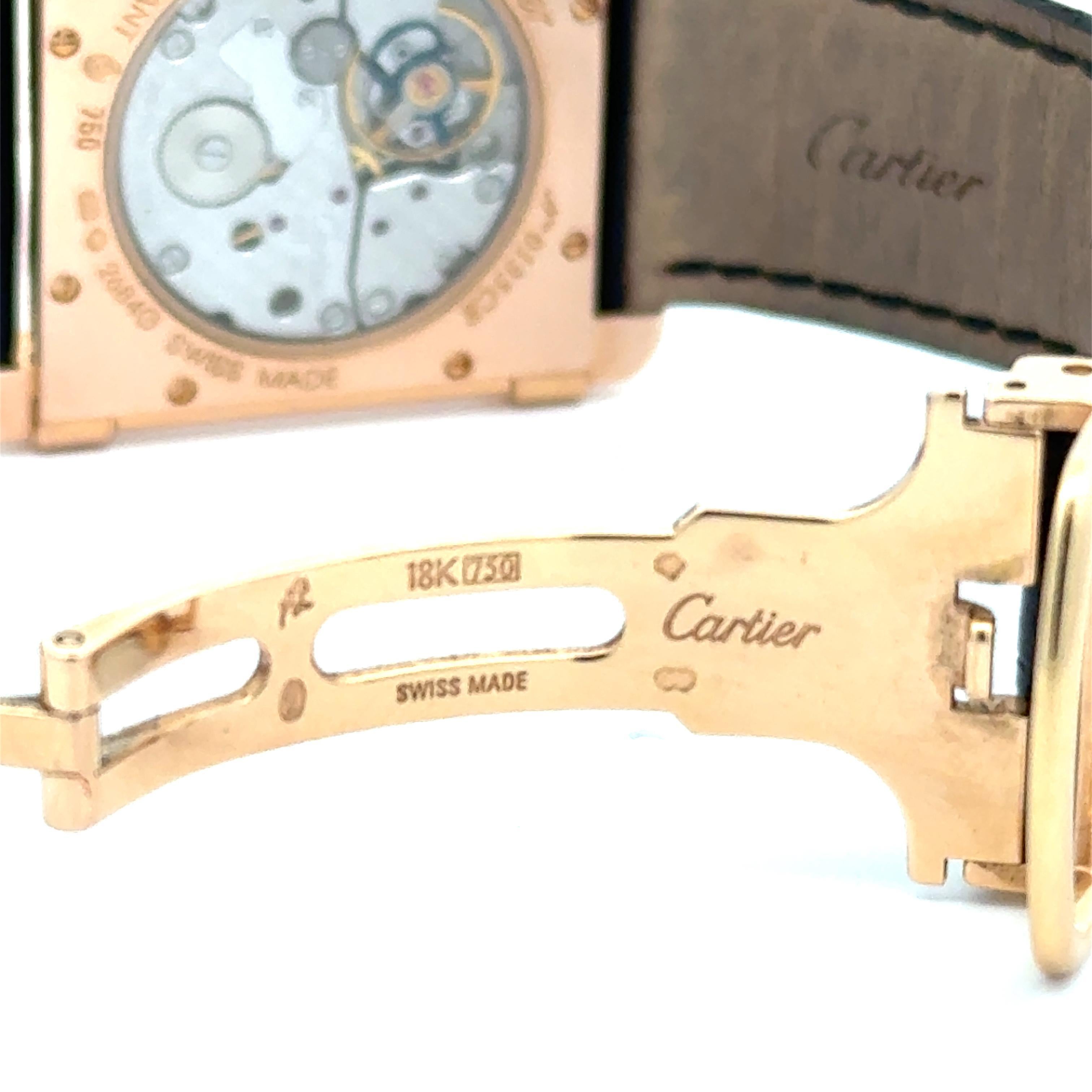 Cartier Tank Chinoise 2684G Orologio da polso in oro rosa 18 carati con scatola in vendita 3