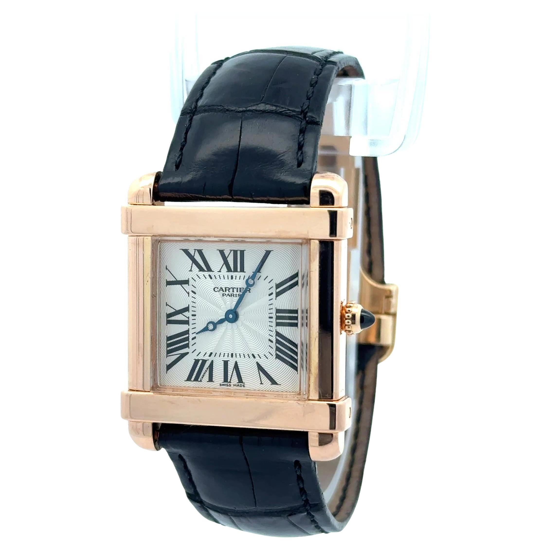 Cartier Tank Chinoise 2684G Reloj de pulsera de oro rosa de 18 quilates con caja