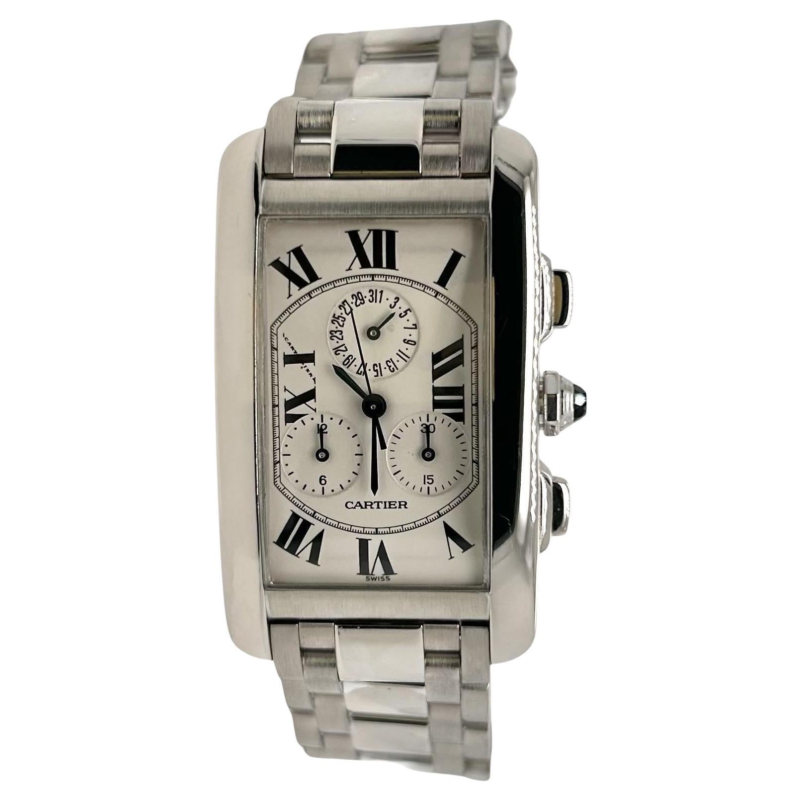 Cartier Tank Chronoflex Réf. 2312 Montre en or blanc 18 carats