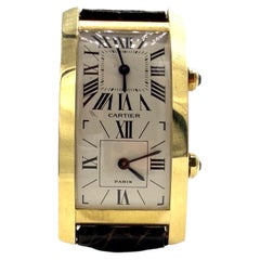 Cartier Tank Cintree 18K Yellow Gold Dual Time Watch