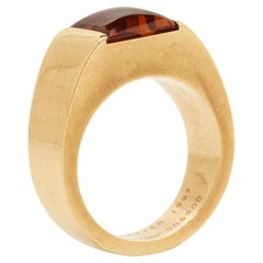 Cartier Tank Citrin 18k Gelbgold Ring Größe 49