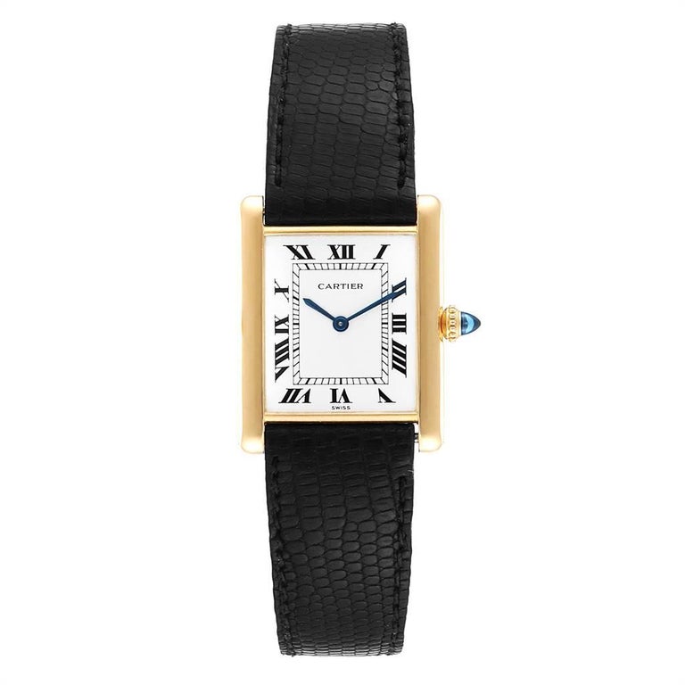 Cartier Tank Classic Paris Yellow Gold Ultra Thin Mechanical Men S Watch For Sale At 1stdibs