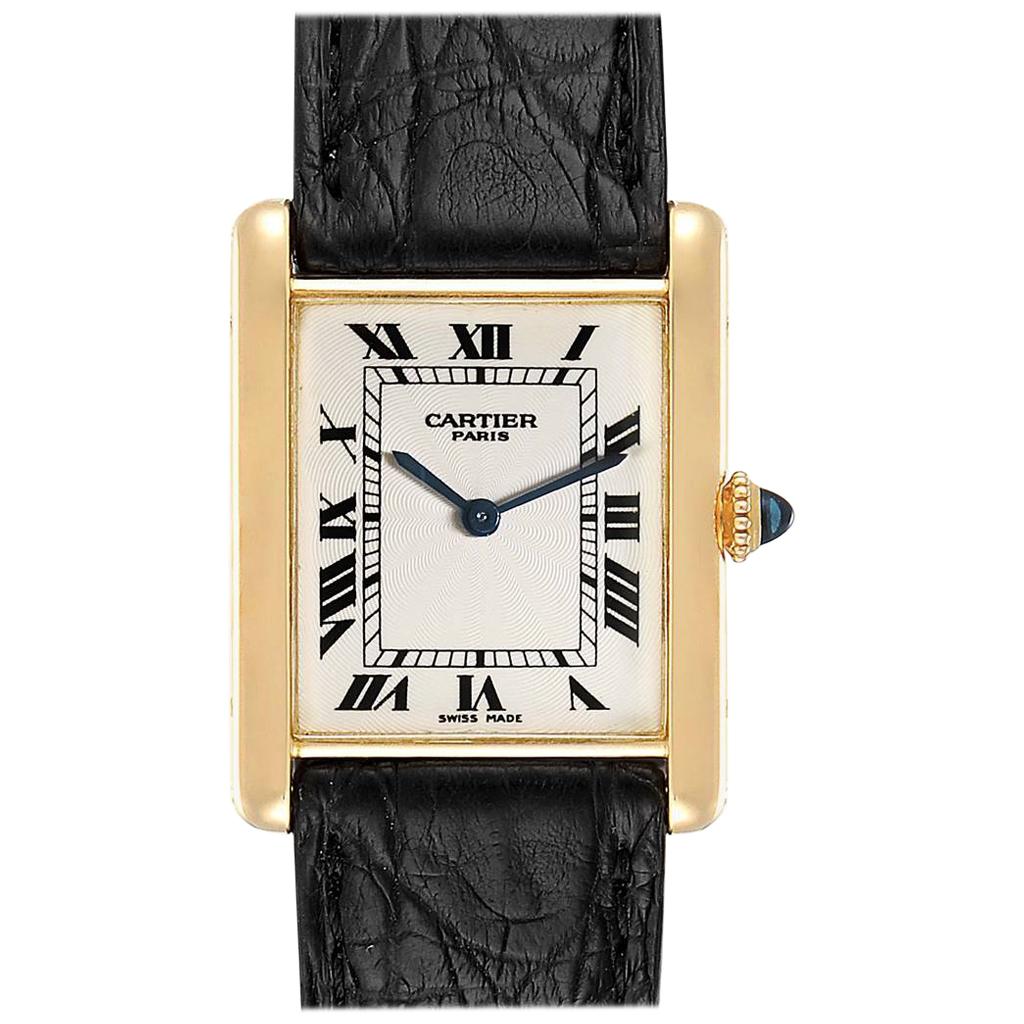 Cartier Tank Classic Paris Yellow Gold Ultra Thin Mechanical Men's Watch