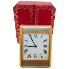 Cartier Tank Desk Clock Two-Tone Gold and Steel