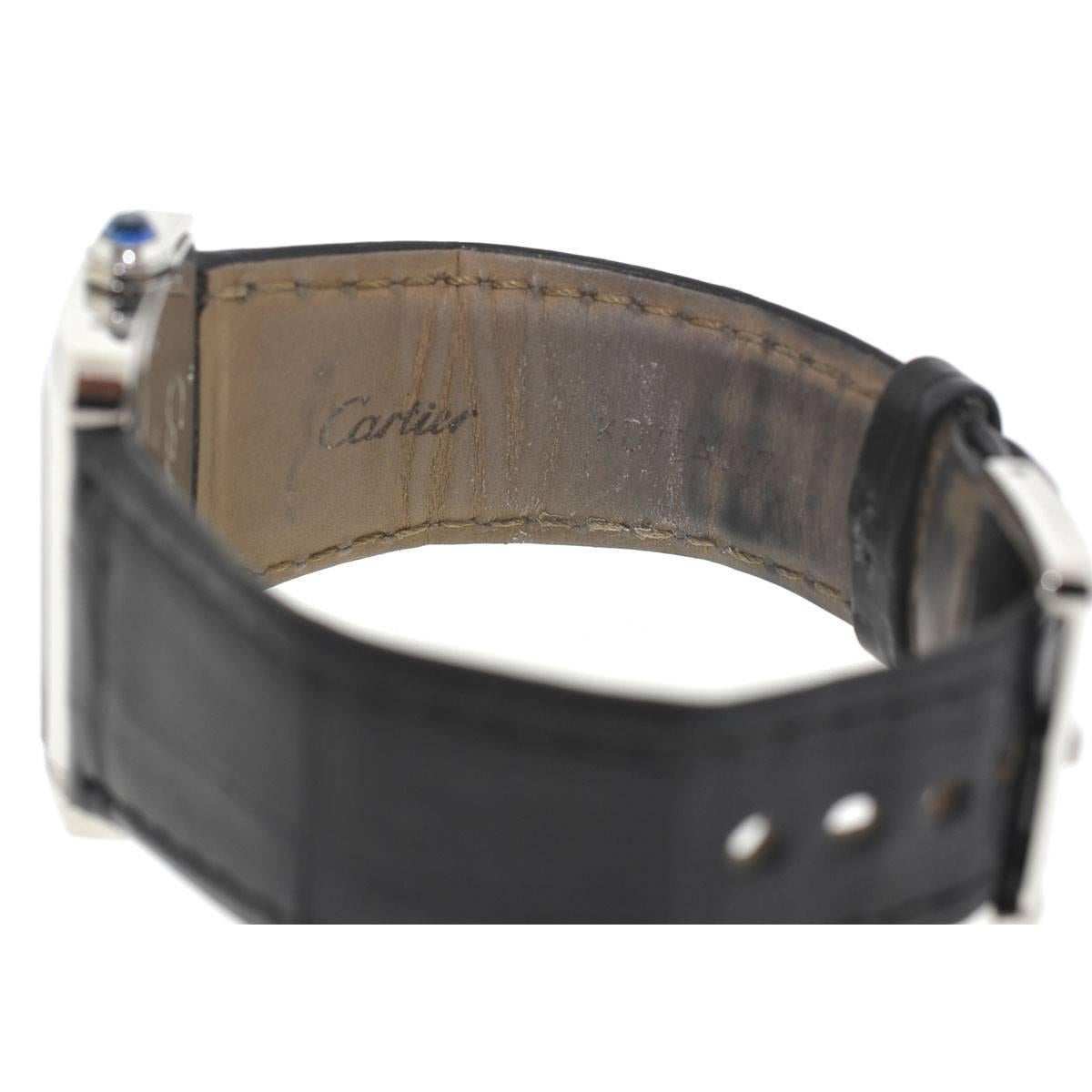 Cartier Tank Divan 2599 Stainless Steel Leather Strap Ladies Watch 2