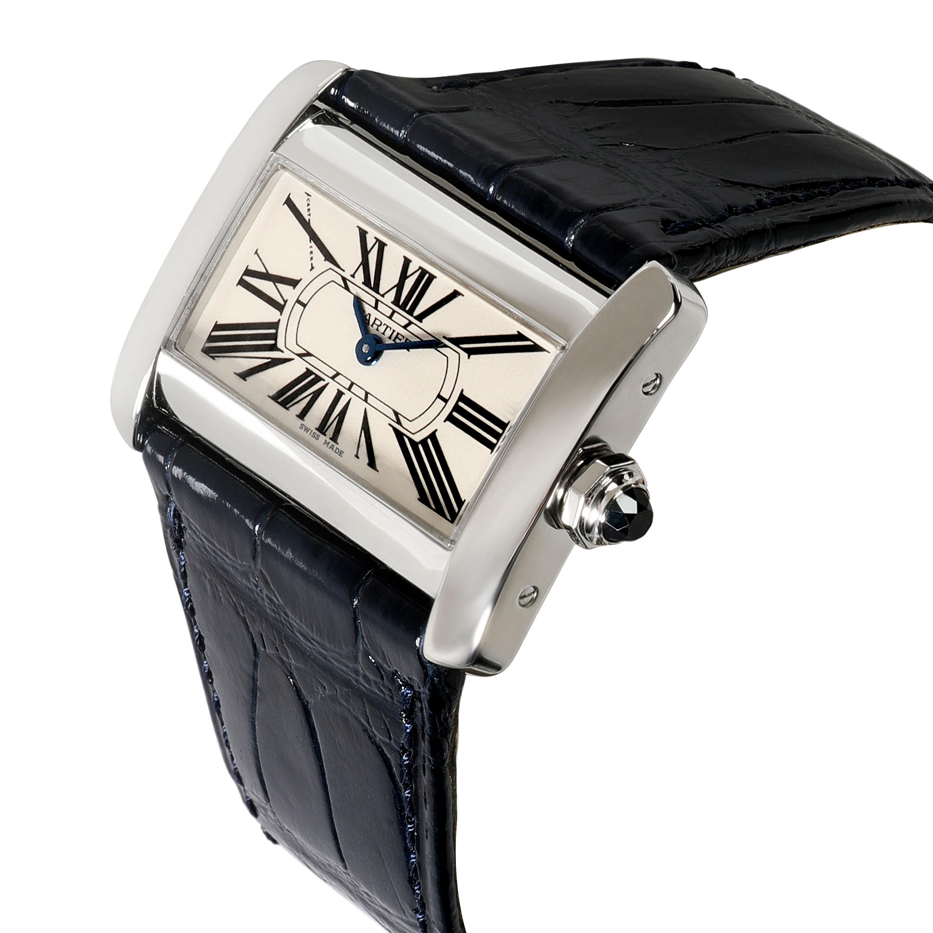 Cartier: Edelstahl Damenuhr Tank Divan 2599 im Zustand „Hervorragend“ in New York, NY