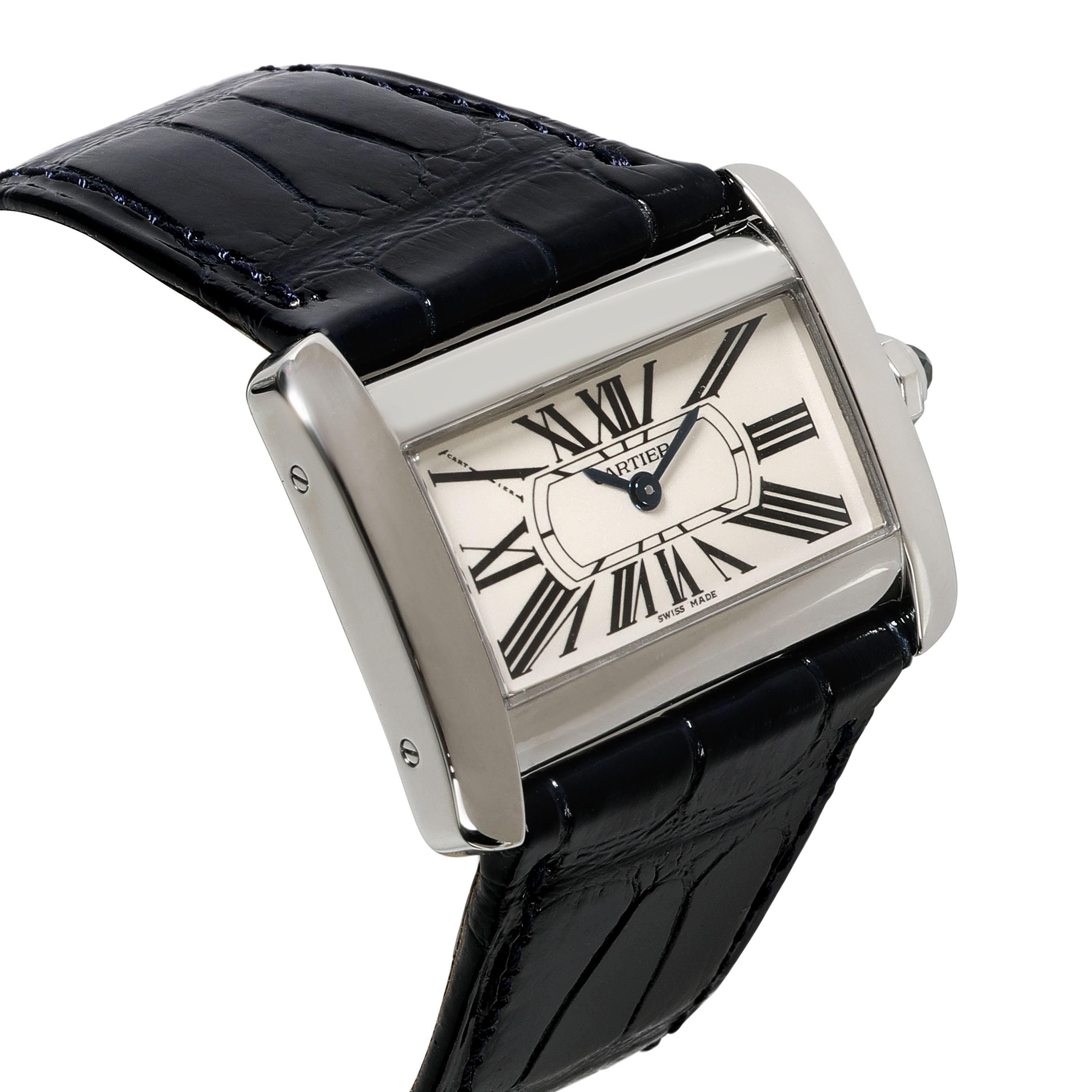 Cartier: Edelstahl Damenuhr Tank Divan 2599 1