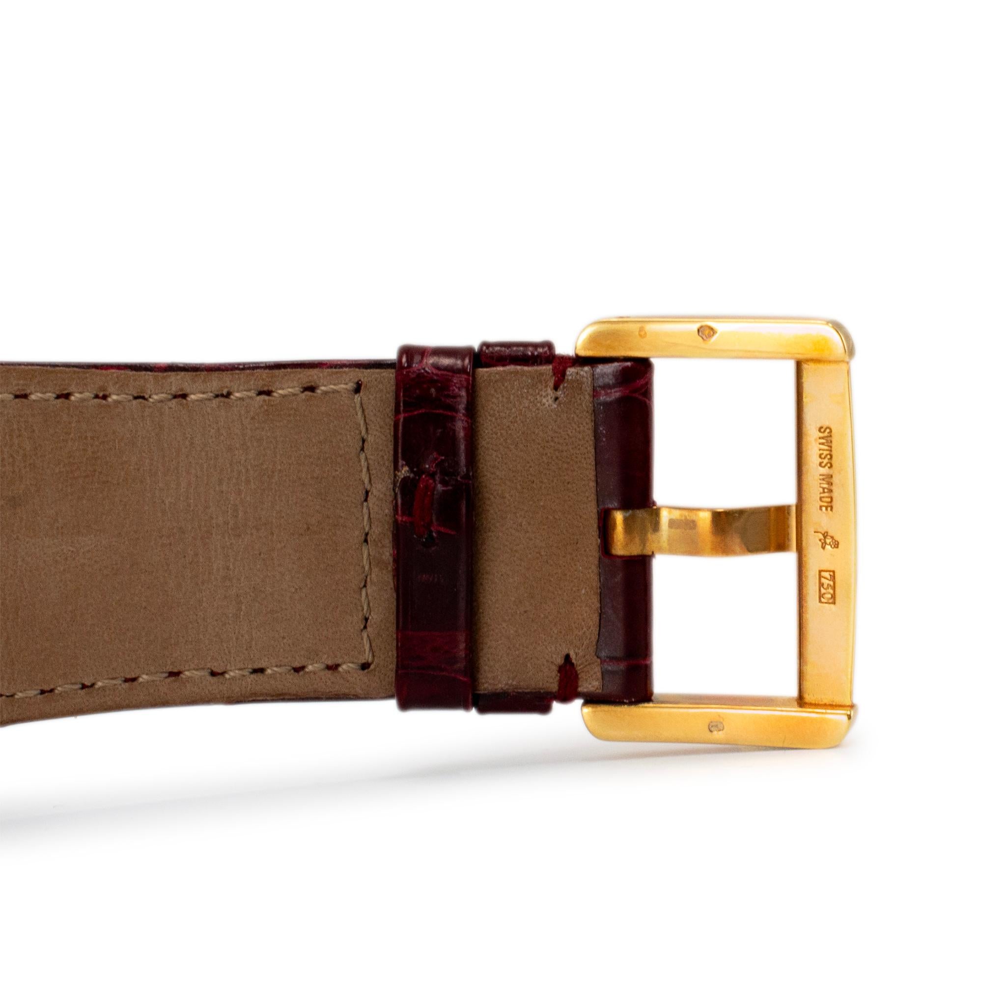 Orologio Cartier Tank Divan 38MM 2602 in oro giallo 18 carati con lunetta di diamanti in vendita 3