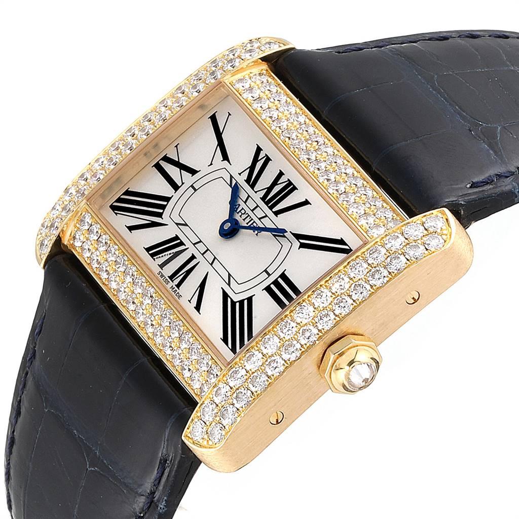 Cartier Tank Divan Large 18 Karat Yellow Gold Diamond Ladies Watch 1