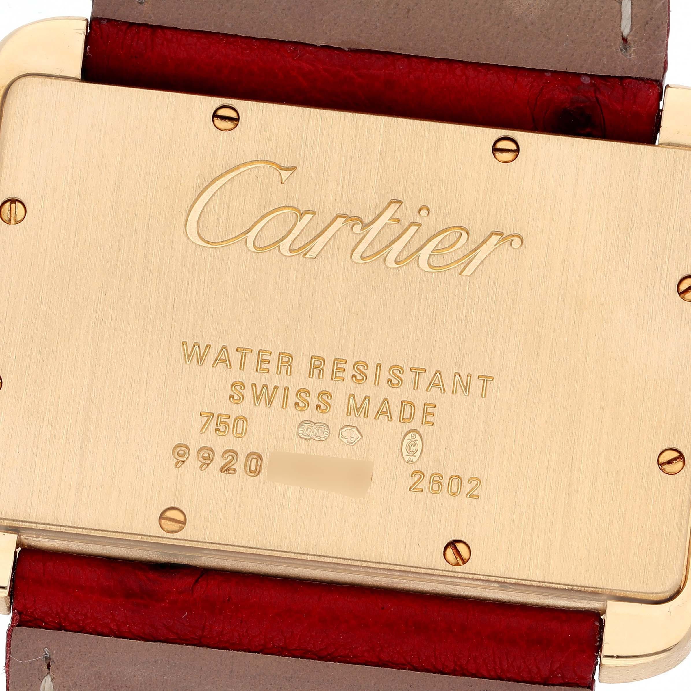 Cartier Montre Tank Divan pour femme avec grand cadran en argent et or jaune, modèle W6300556 en vente 2