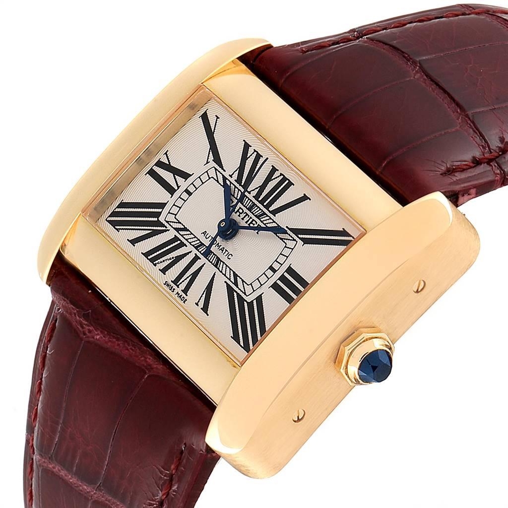 Women's Cartier Tank Divan Large Silver Dial Yellow Gold Ladies Watch W6300856