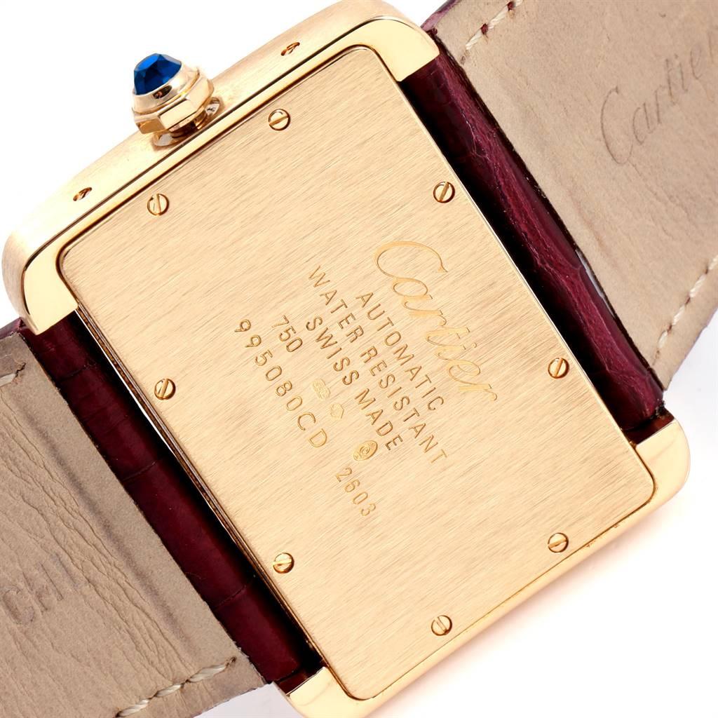 Cartier Tank Divan Large Silver Dial Yellow Gold Ladies Watch W6300856 1