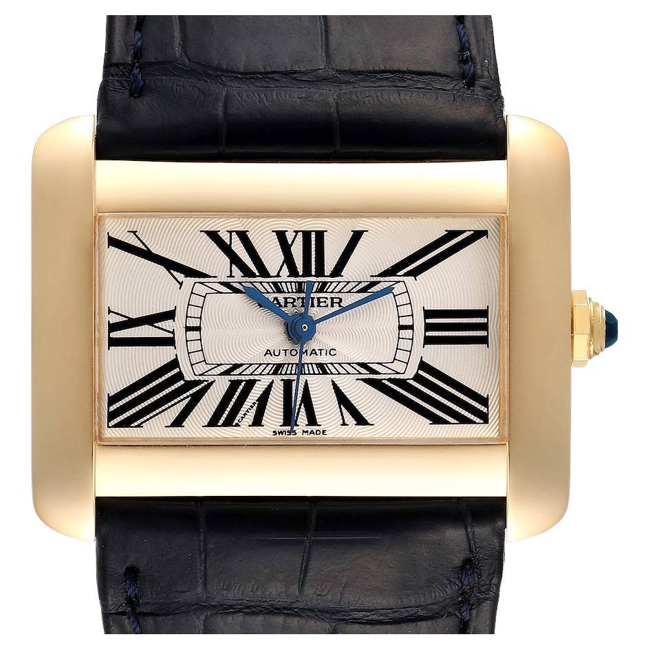 Cartier Tank Divan Large Silver Dial Yellow Gold Ladies Watch W6300856