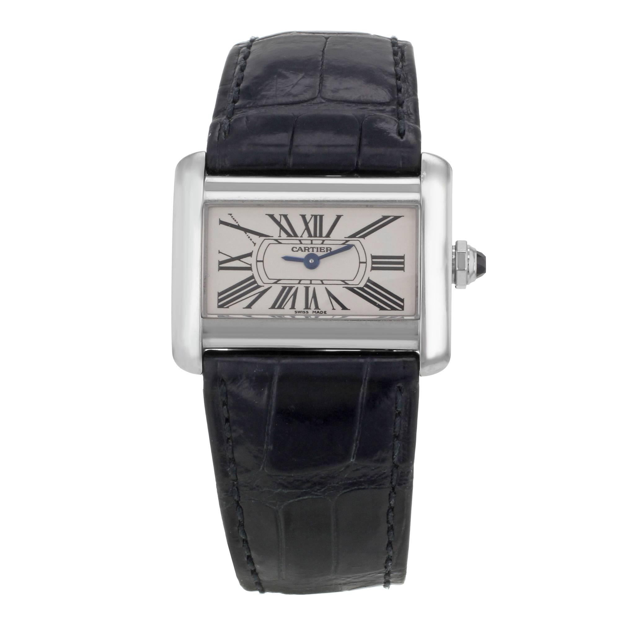 Cartier Tank Divan Mini W6300255 Rectangle Silver 31.5 Steel Quartz Ladies Watch