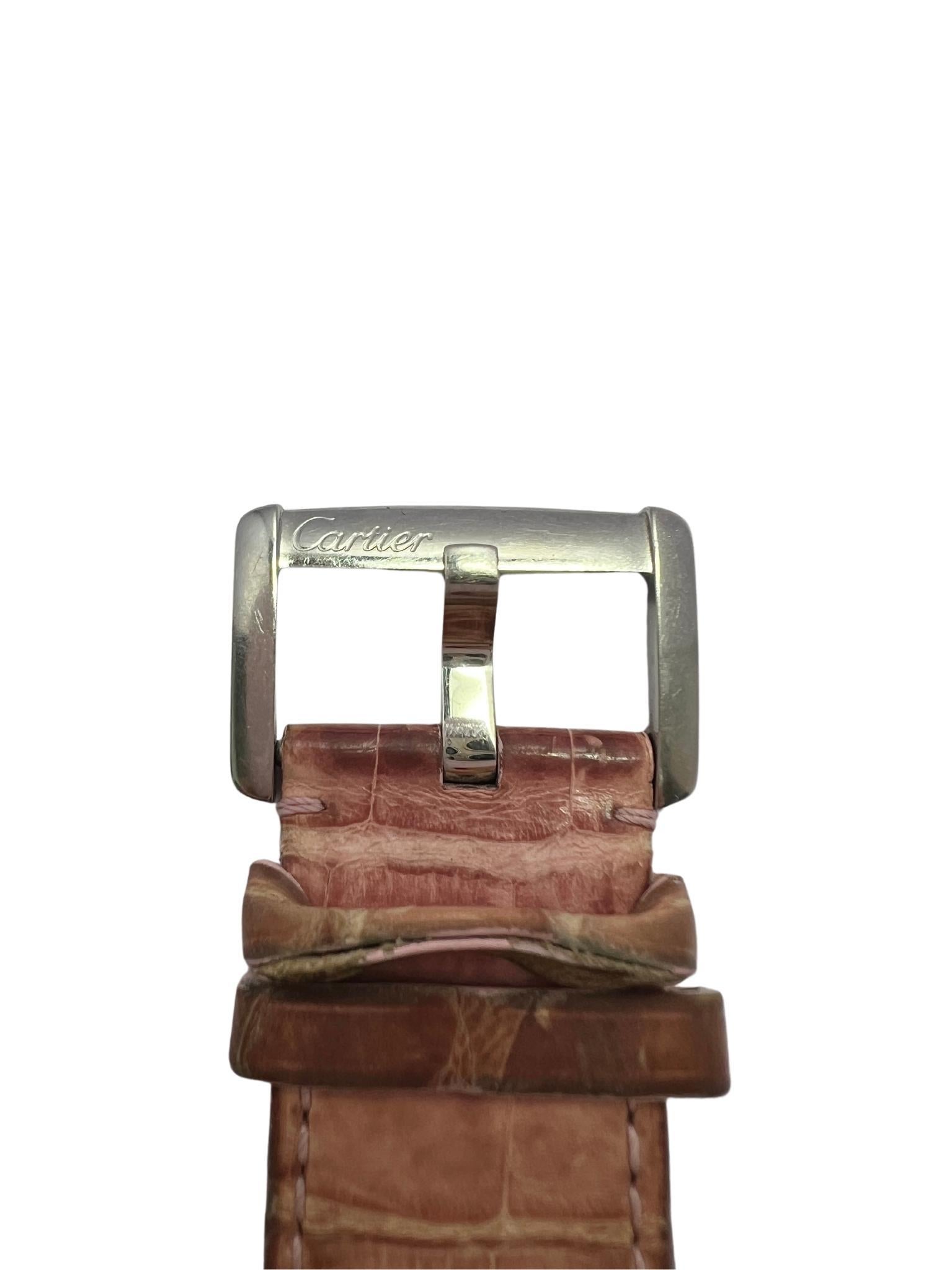 Cartier Tank Divan Pink Mother of Pearl Dial Quartz Lady Watch In Good Condition For Sale In New York, NY