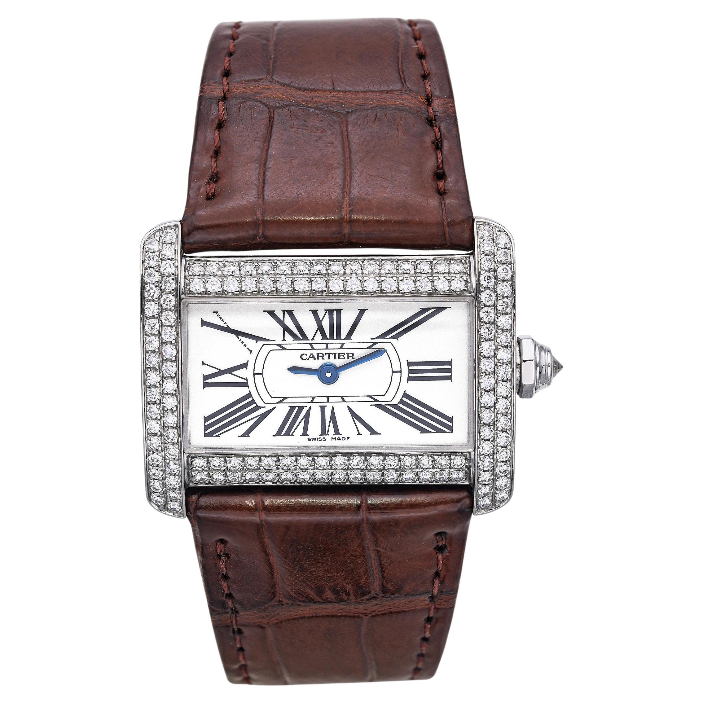 Reloj Cartier Tank Divan Acero inoxidable Diamante Cuarzo Mujer