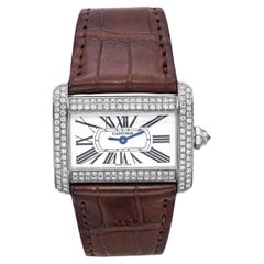 Cartier Tank Divan Edelstahl Diamant Quarz Damenuhr