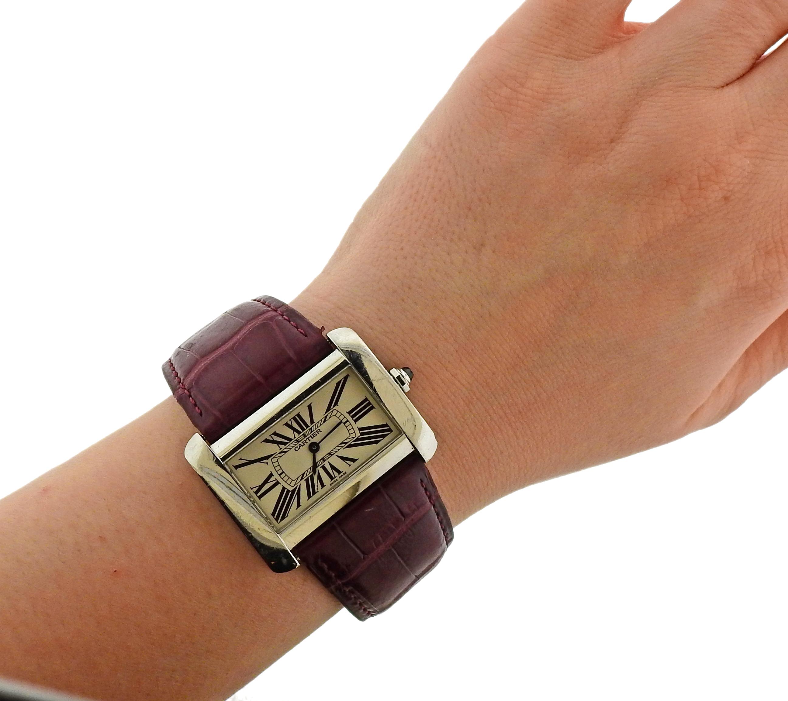 Cartier Tank Divan Stainless Steel Unisex Wristwatch 2