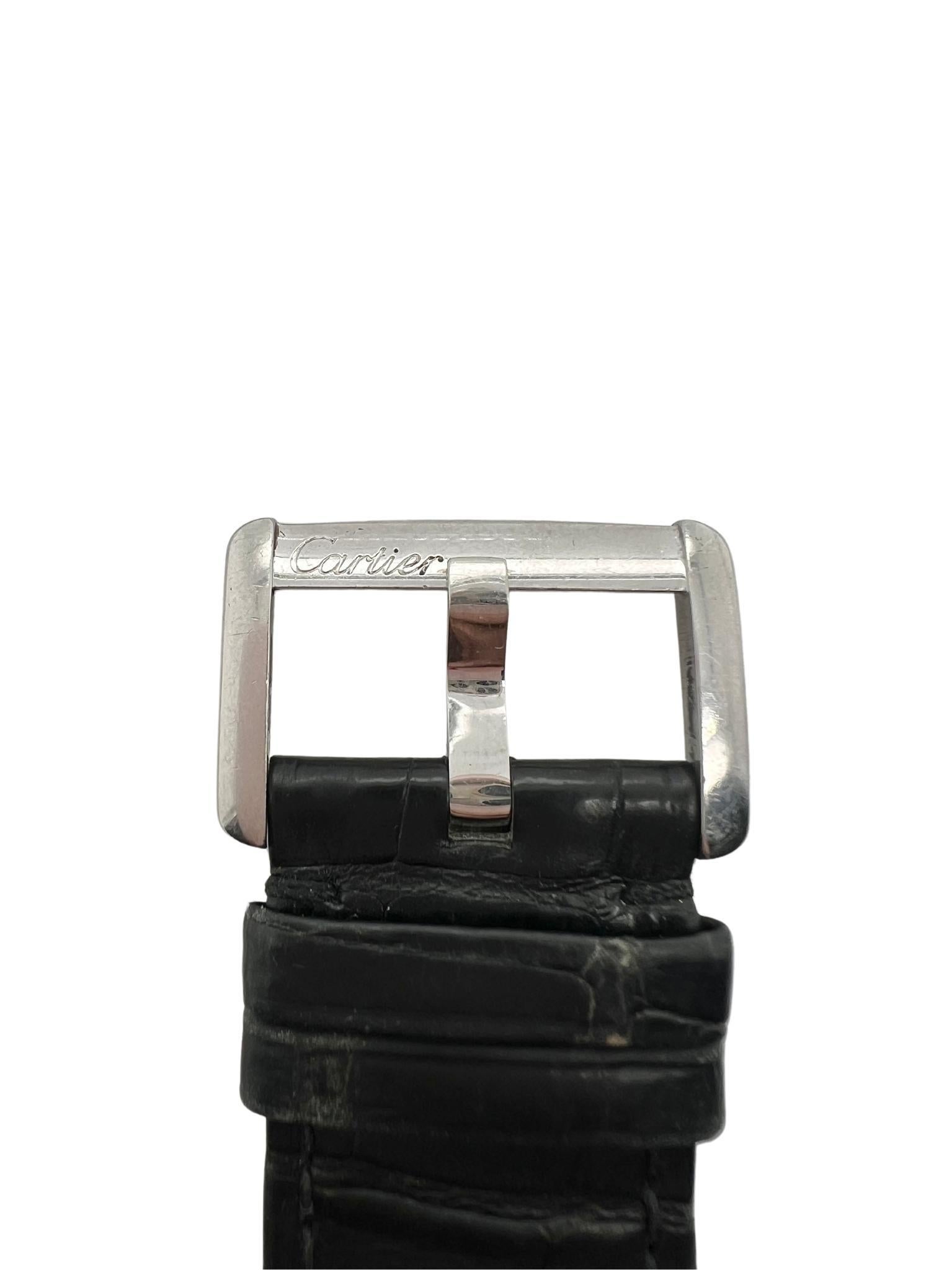 Women's Cartier Tank Divan Stainless Steel Watch For Sale