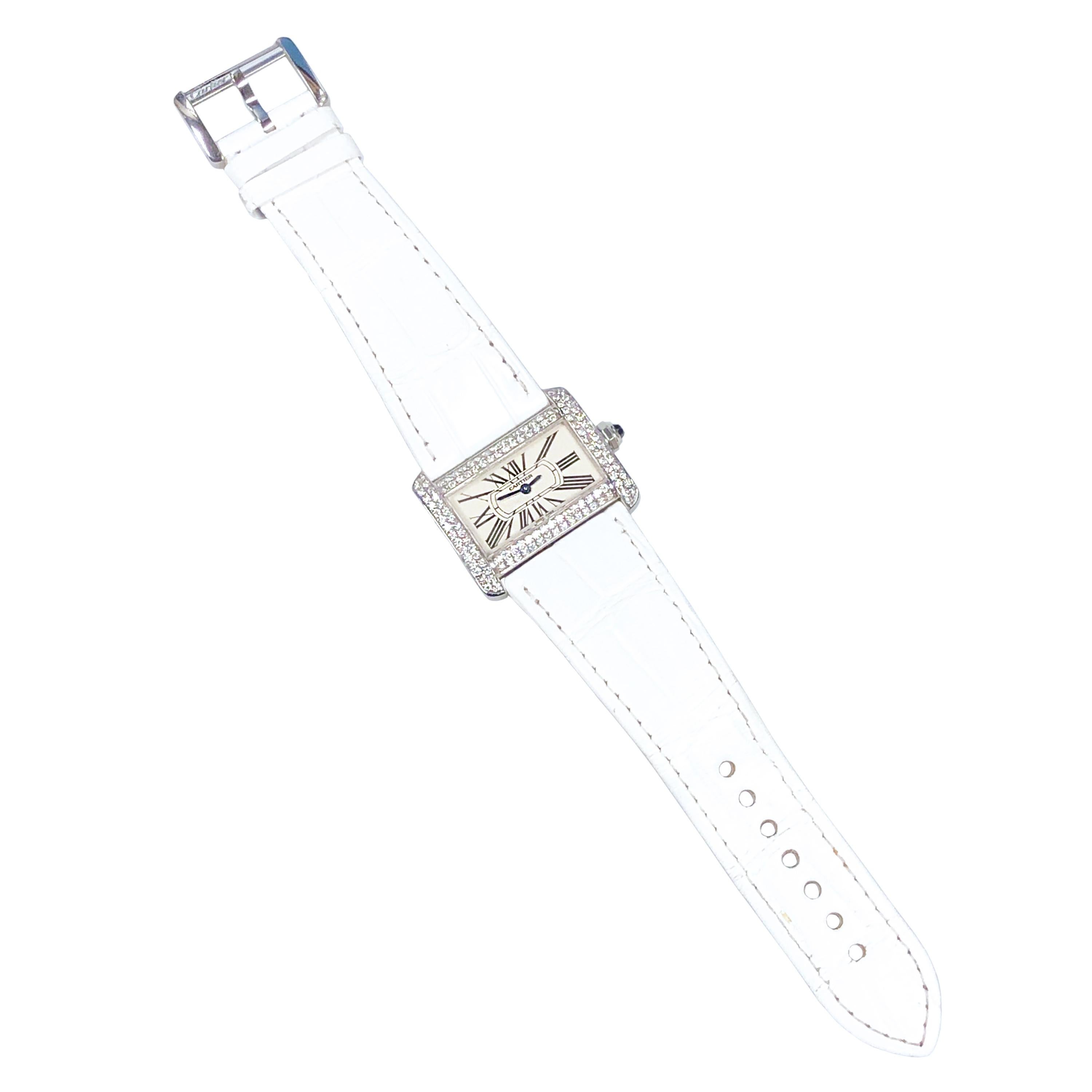 Women's Cartier Tank Divan Steel and Diamond Set Quartz Wristwatch