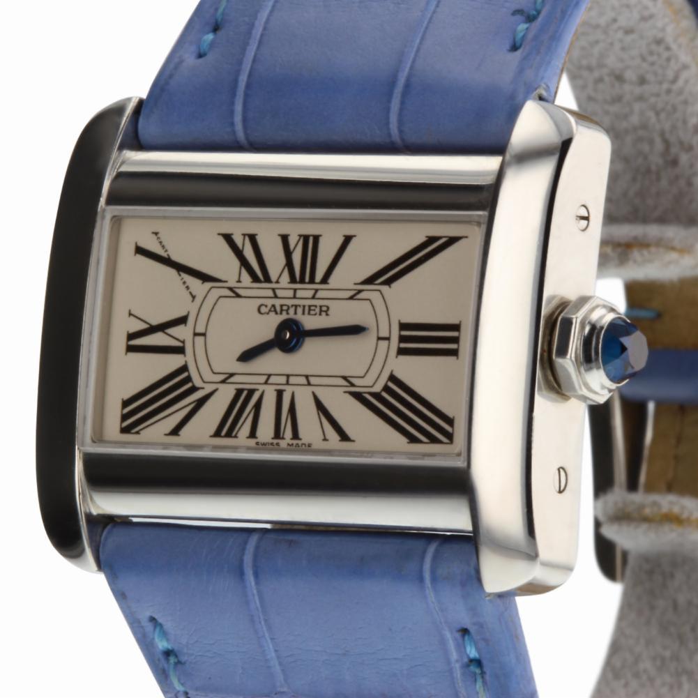 Cartier Tank Divan W6300255, Silver Dial, Certified and Warranty In Excellent Condition In Miami, FL
