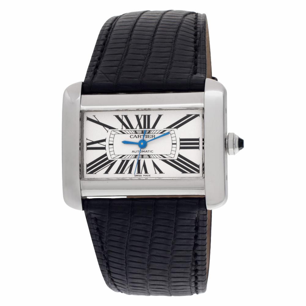 Contemporary Cartier Tank Divan W6300755, Black Dial, Certified and Warranty For Sale